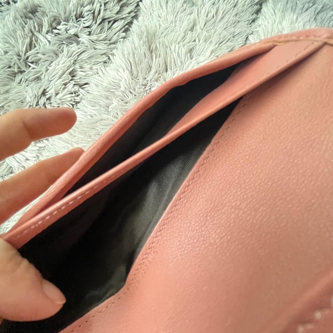良品✨GUCCI GGキャンバス　長財布　ハート金具　Wホック　ピンクベージュ