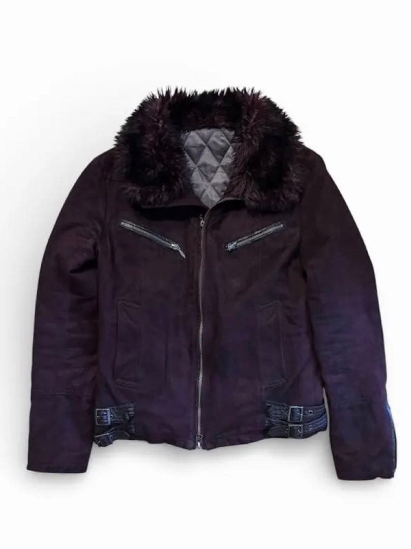 00s TORNADO MART grunge suede fur jacket - メルカリ