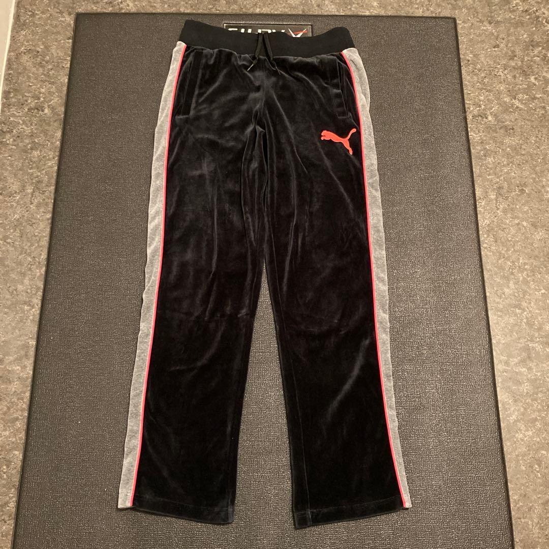 極美品 希少 PUMAベロア ジャージ セットアップ 上L 下LLサイズ 黒