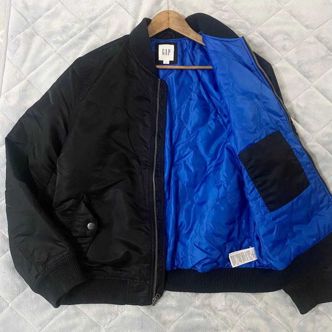 オールドGAP フライトジャケット MA-1 ブラック サイズL 裏地ブルー