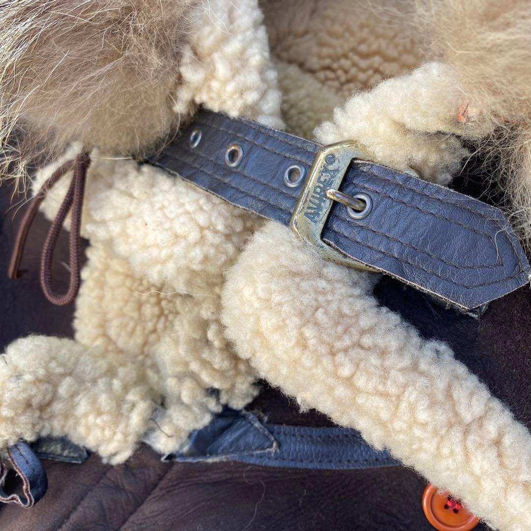 希少　美品　アヴィレックス B-7 ムートン アラスカンコート ヴィンテージ　茶