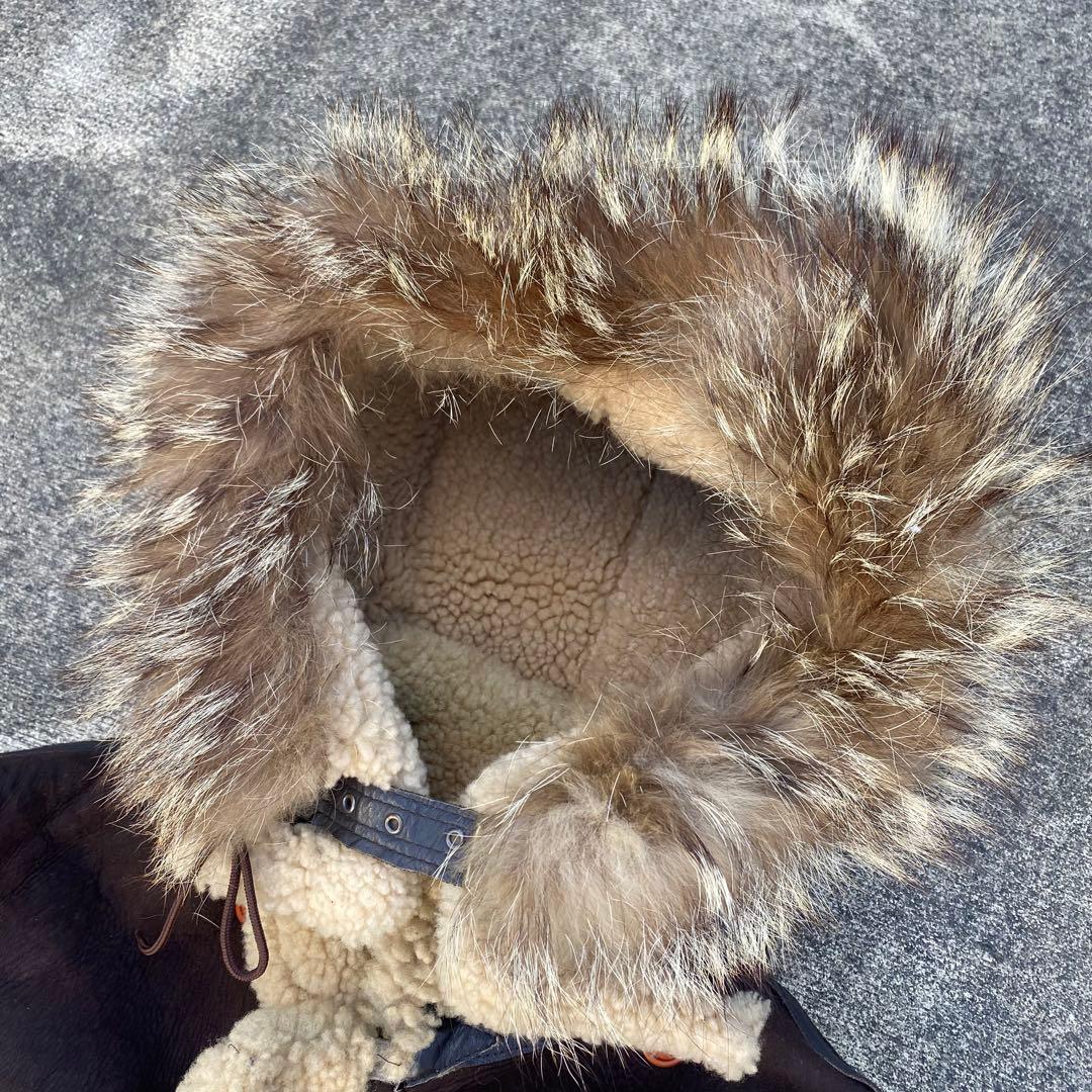 希少　美品　アヴィレックス B-7 ムートン アラスカンコート ヴィンテージ　茶