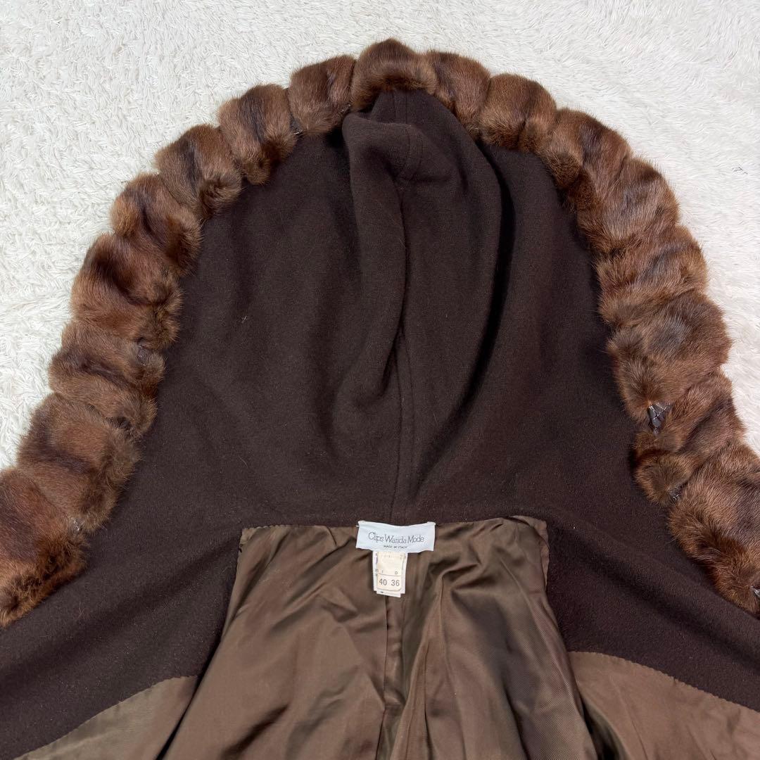 ポンチョ リアル ファー Clips Wanda Mode ウール アンゴラ混