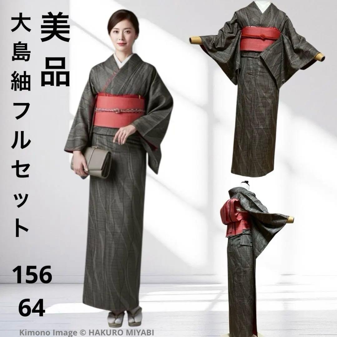 モ41 未使用近い 美品 袷 正絹 大島紬 フルセット - メルカリ