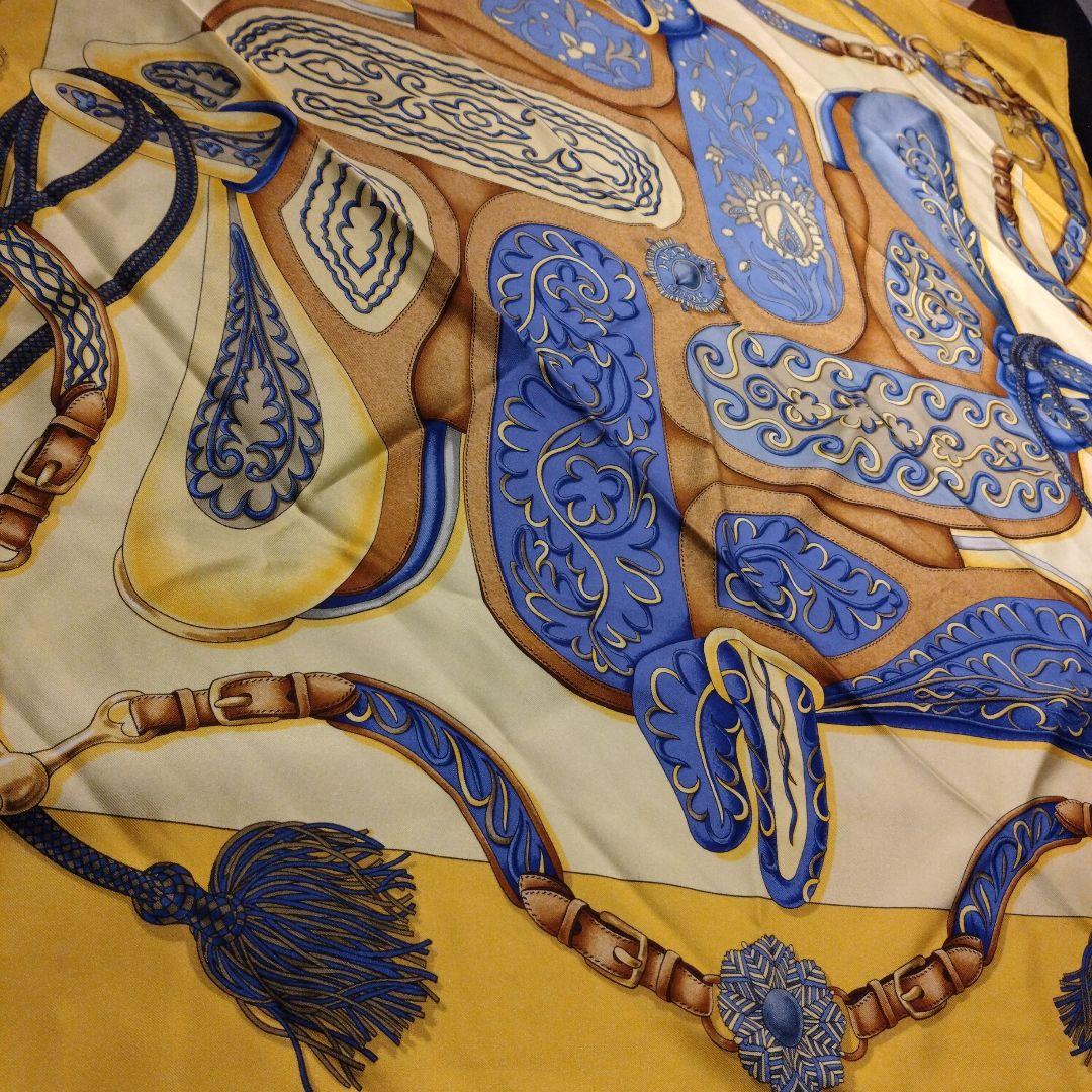 エルメス　Hermès　大判スカーフ　カレ90　フェスティバル　イエロー