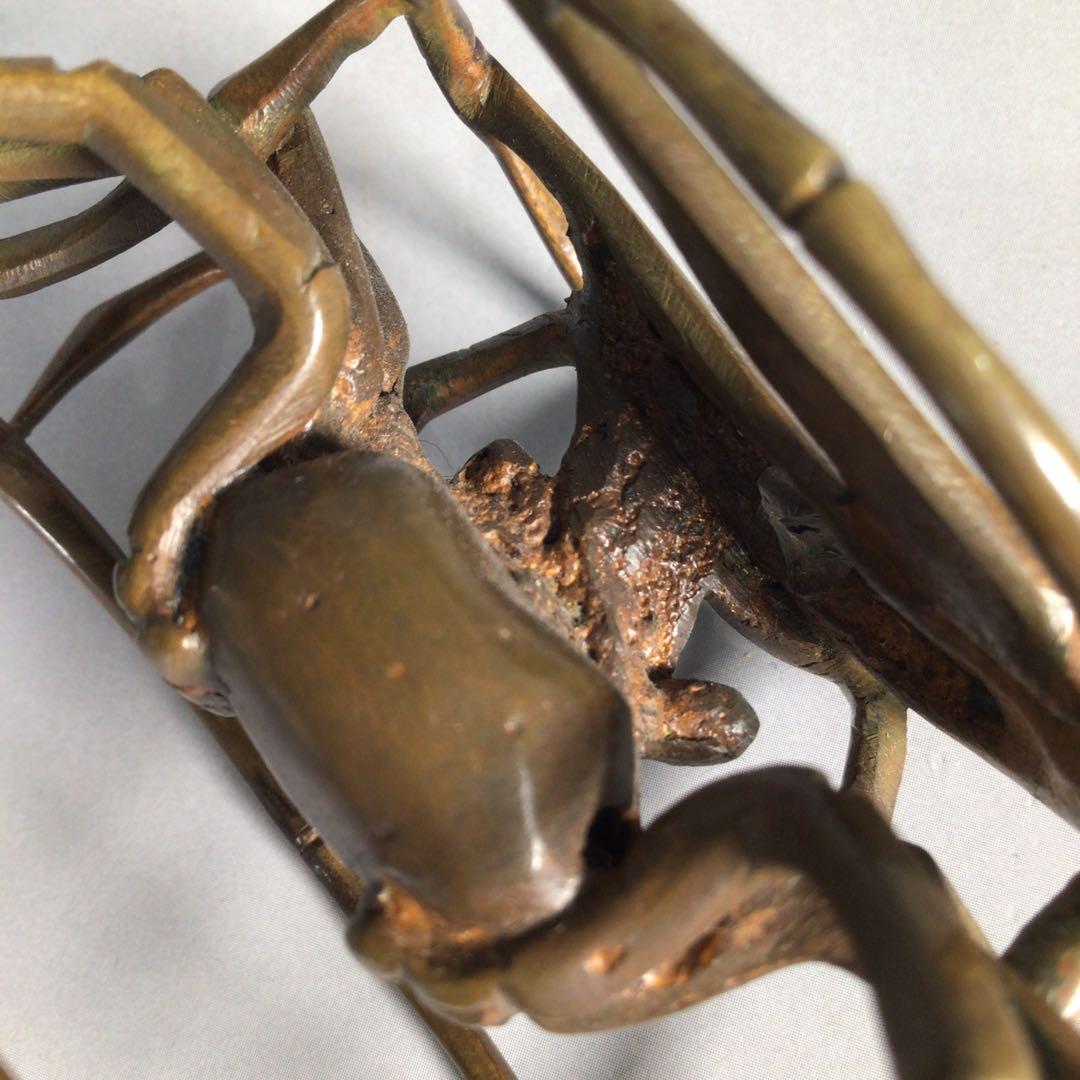 M932蓋置『銅製』『作家物』『笹蟹蓋置』共箱茶道具