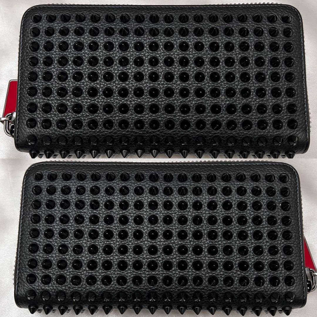 ◇箱・袋付き極美品◇ルブタン　パネトーネ　スパイクスタッズ長財布　ブラック