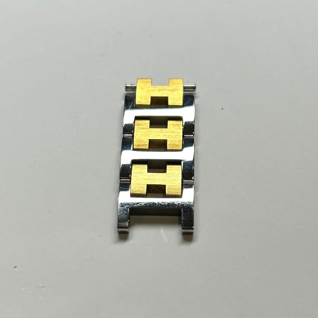 エルメス クリッパー腕時計白/金コンビ　女性用バント調整駒3個分