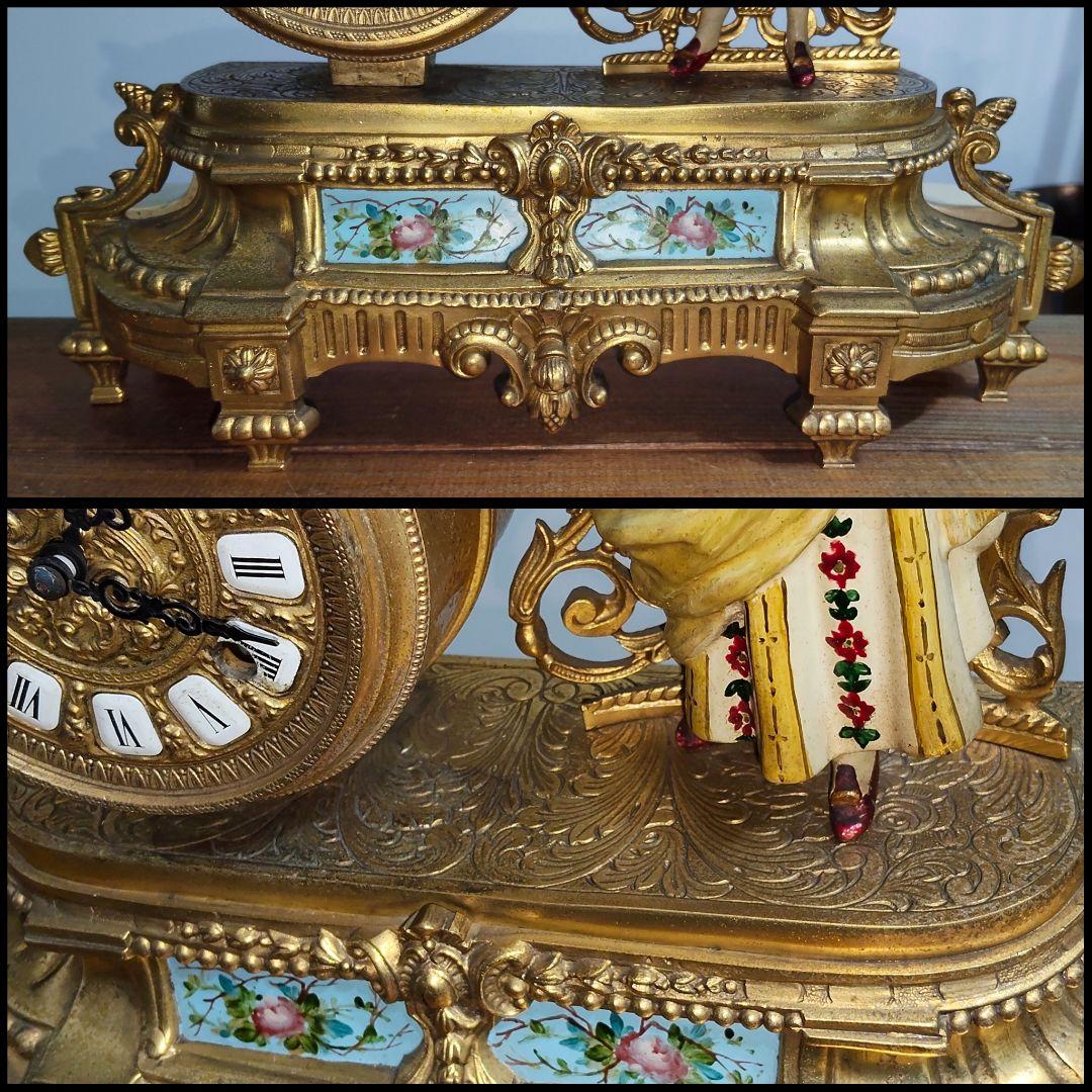 機械式 アートクロック アンティーク 置時計 4.7kg ヨーロピアン 訳有