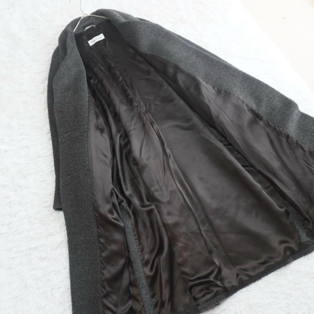 美品 最高級白タグ マックスマーラ 極上アルパカスーパーロングコート ベルト付き