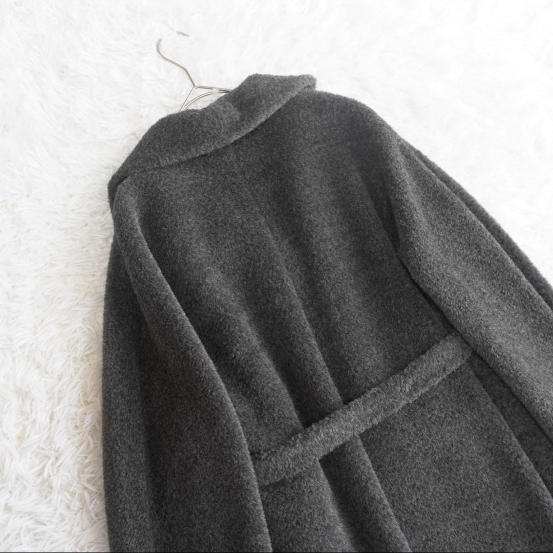 美品 最高級白タグ マックスマーラ 極上アルパカスーパーロングコート ベルト付き