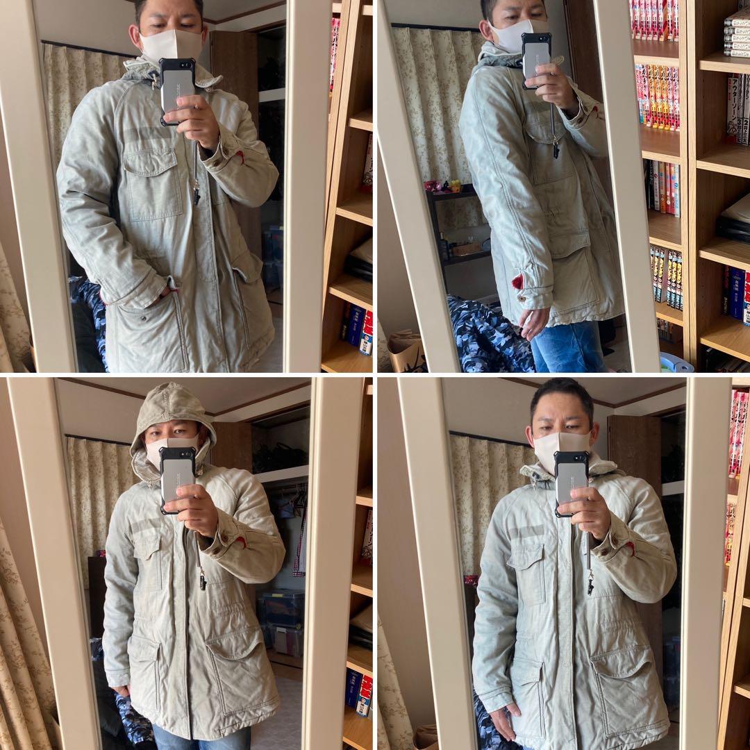 ハリウッドランチマーケット　ミリタリージャケット　　ボア　赤　毛糸