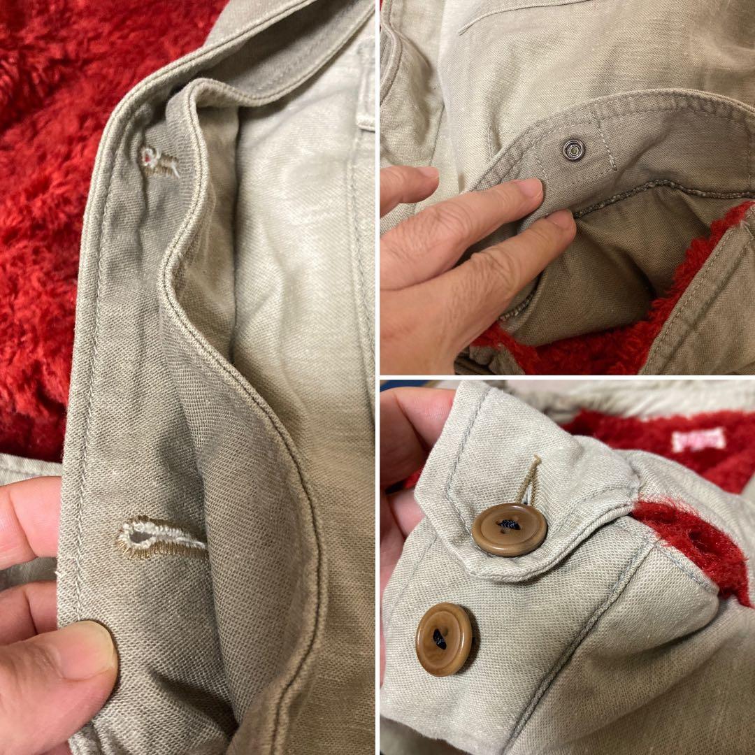 ハリウッドランチマーケット　ミリタリージャケット　　ボア　赤　毛糸