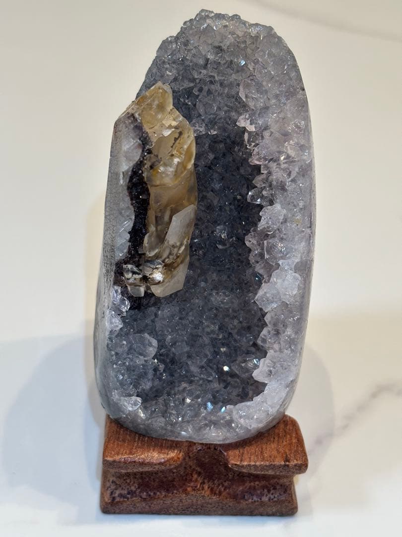 天然水晶原石 木製台座付き