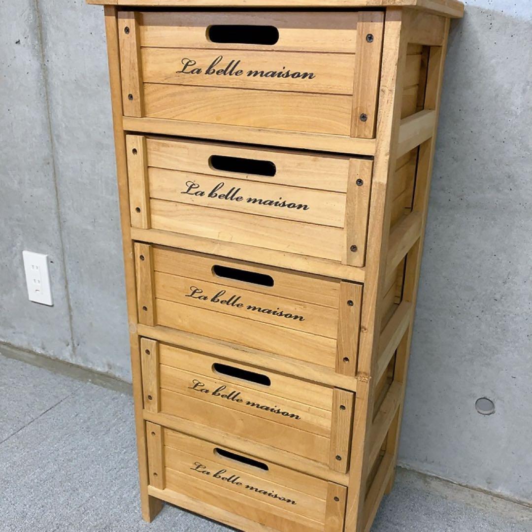 ★新春セール★カントリー調 5段引き出し チェスト 天板タイル リメイク DIY