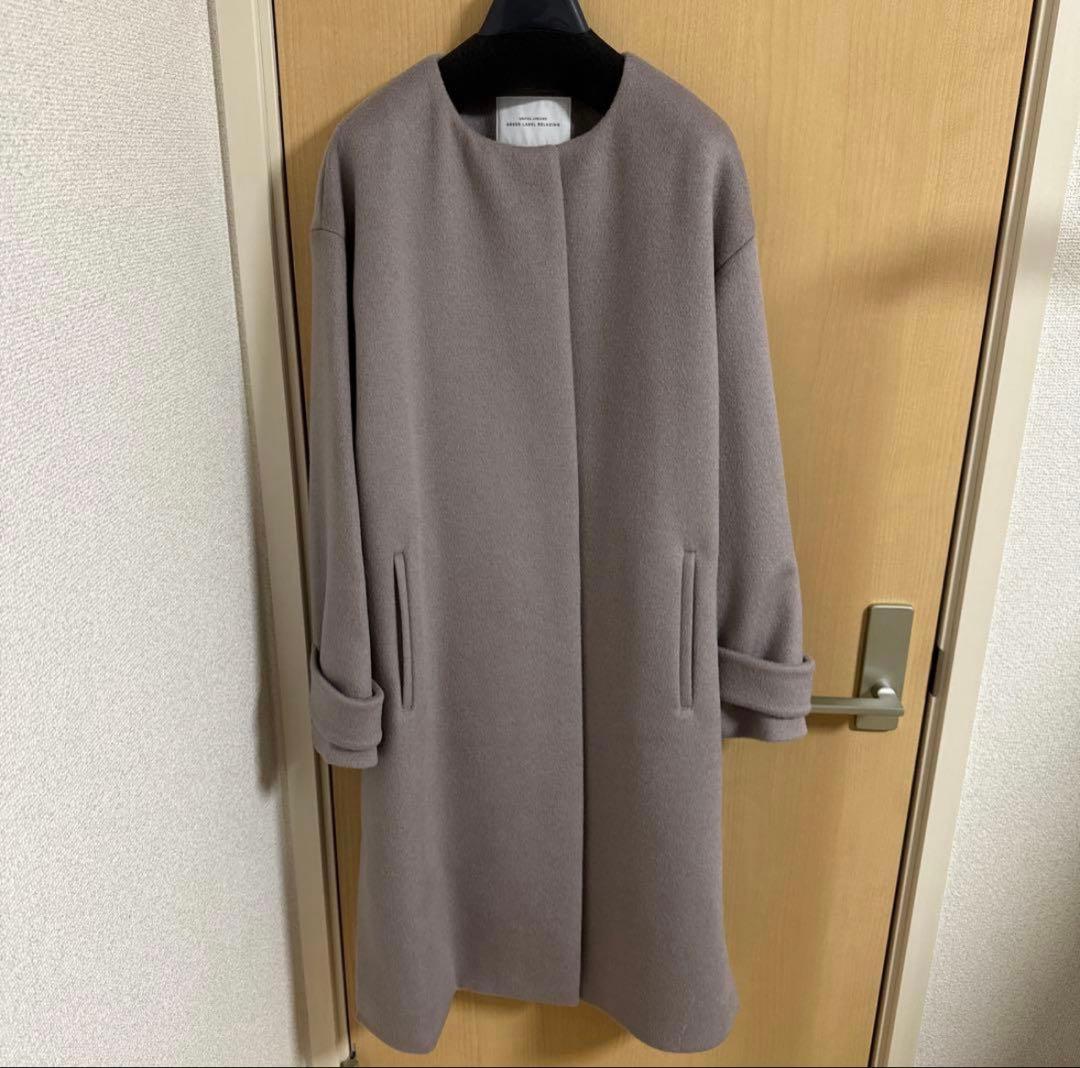 【新品未使用】グリーンレーベルリラクシング　アンゴラビーバー　ノーカラーコート