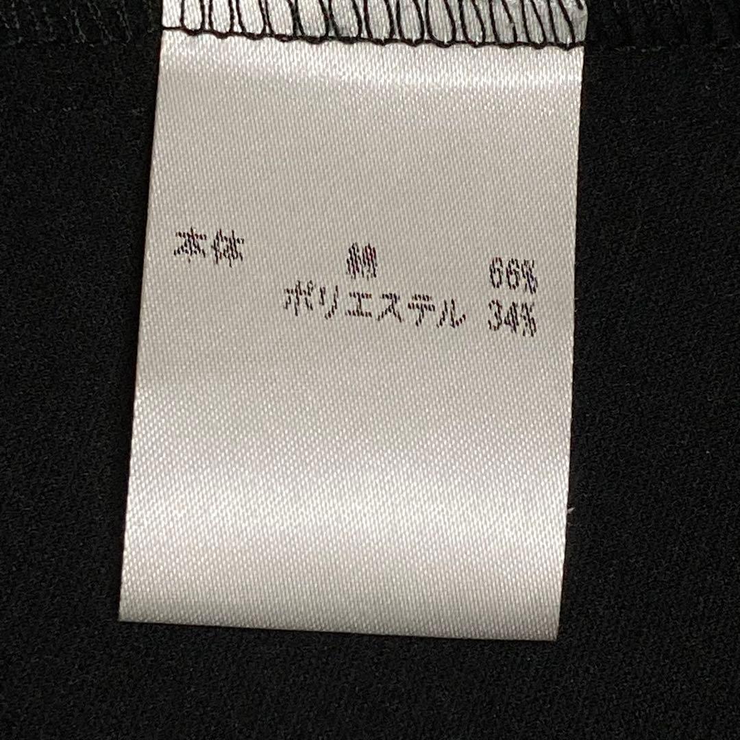 【美品】　Bel Paci 黒ロングコート　Lサイズ　お花アップリケが可愛い