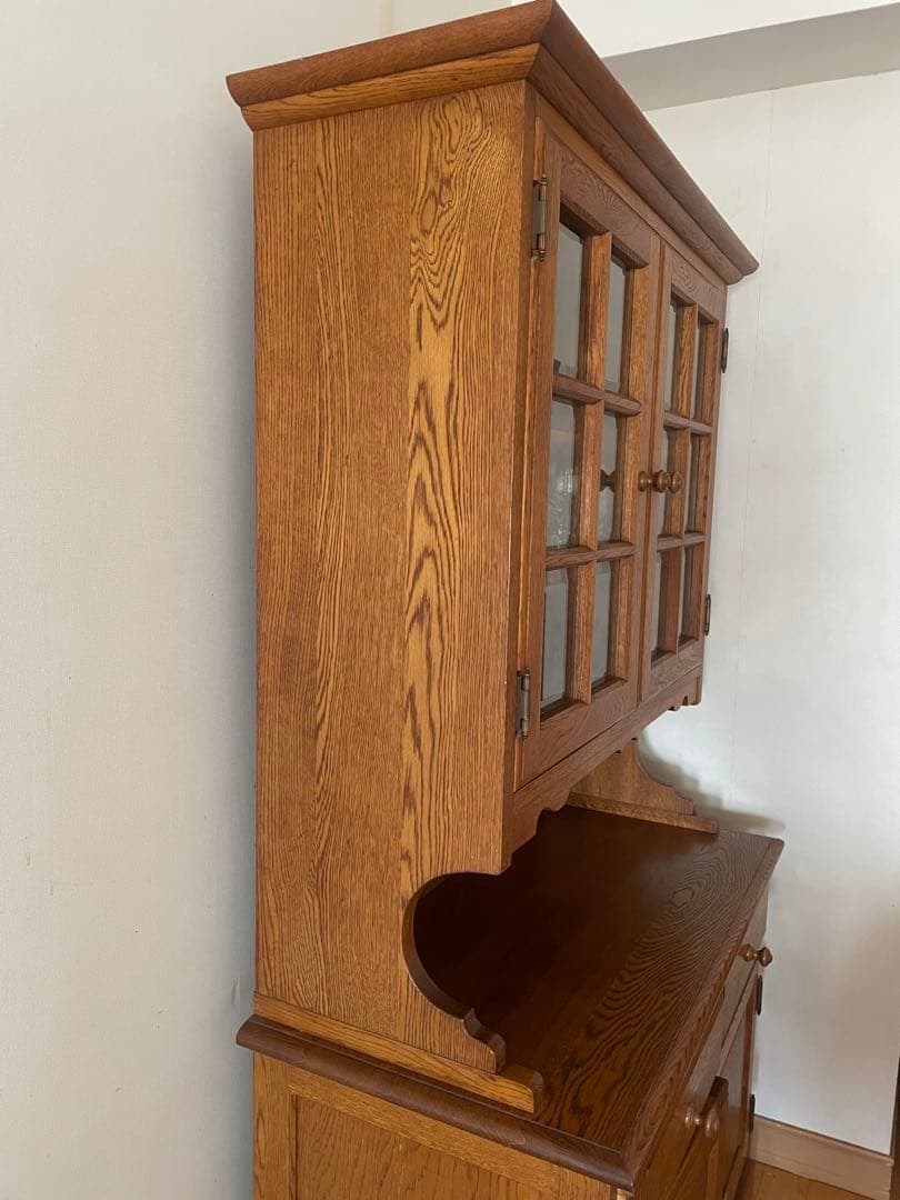 最終価格　《ナラ無垢材　食器棚　カップボード》 ヴィンテージ　最終発送9月17日