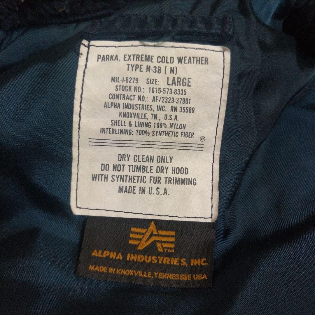 ALPHA N-3B フライトジャケット USA製 Lサイズ 90s ネイビー - メルカリ
