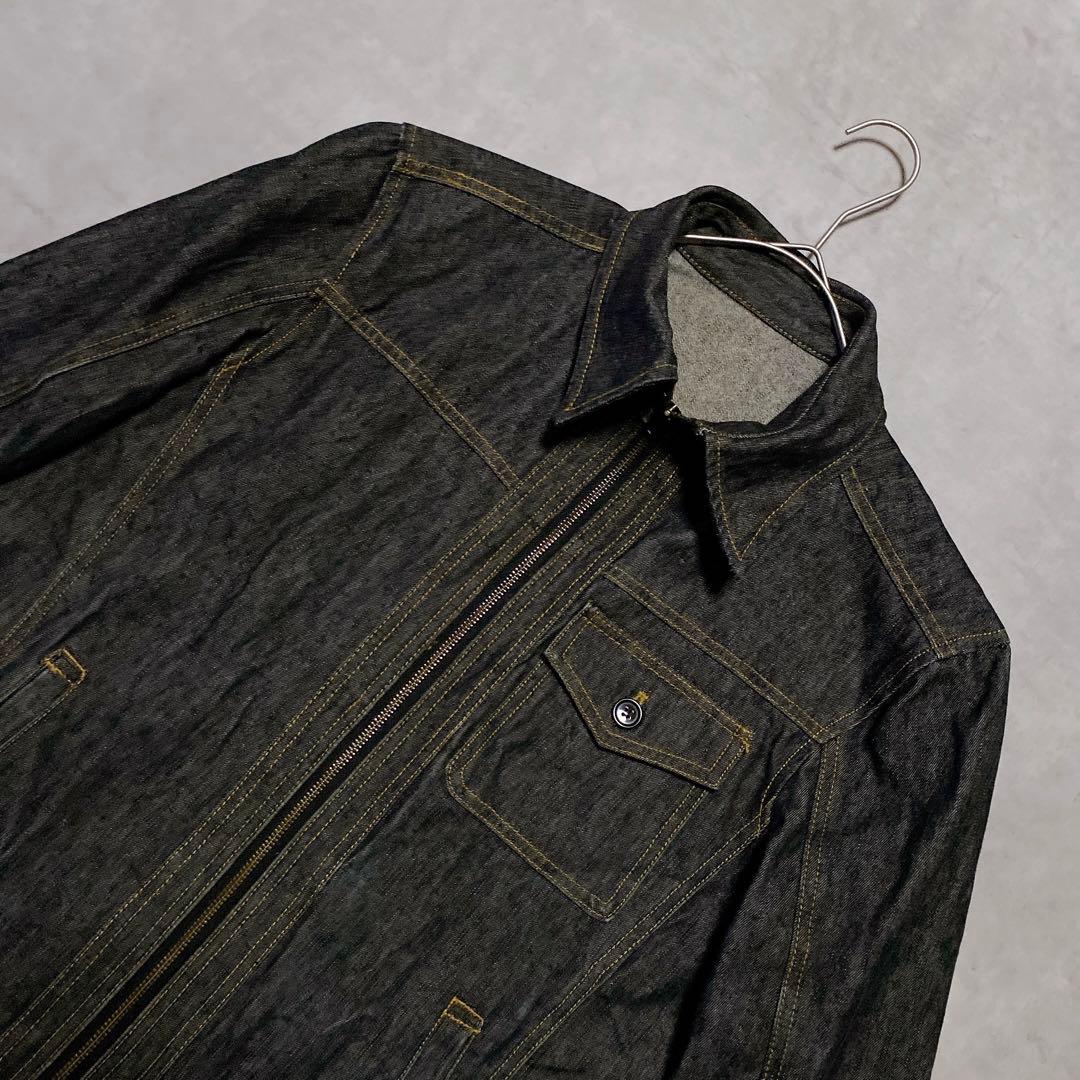 00s y2k A.S.M ファー付デニムジャケット 平成ギャル男 グランジ M