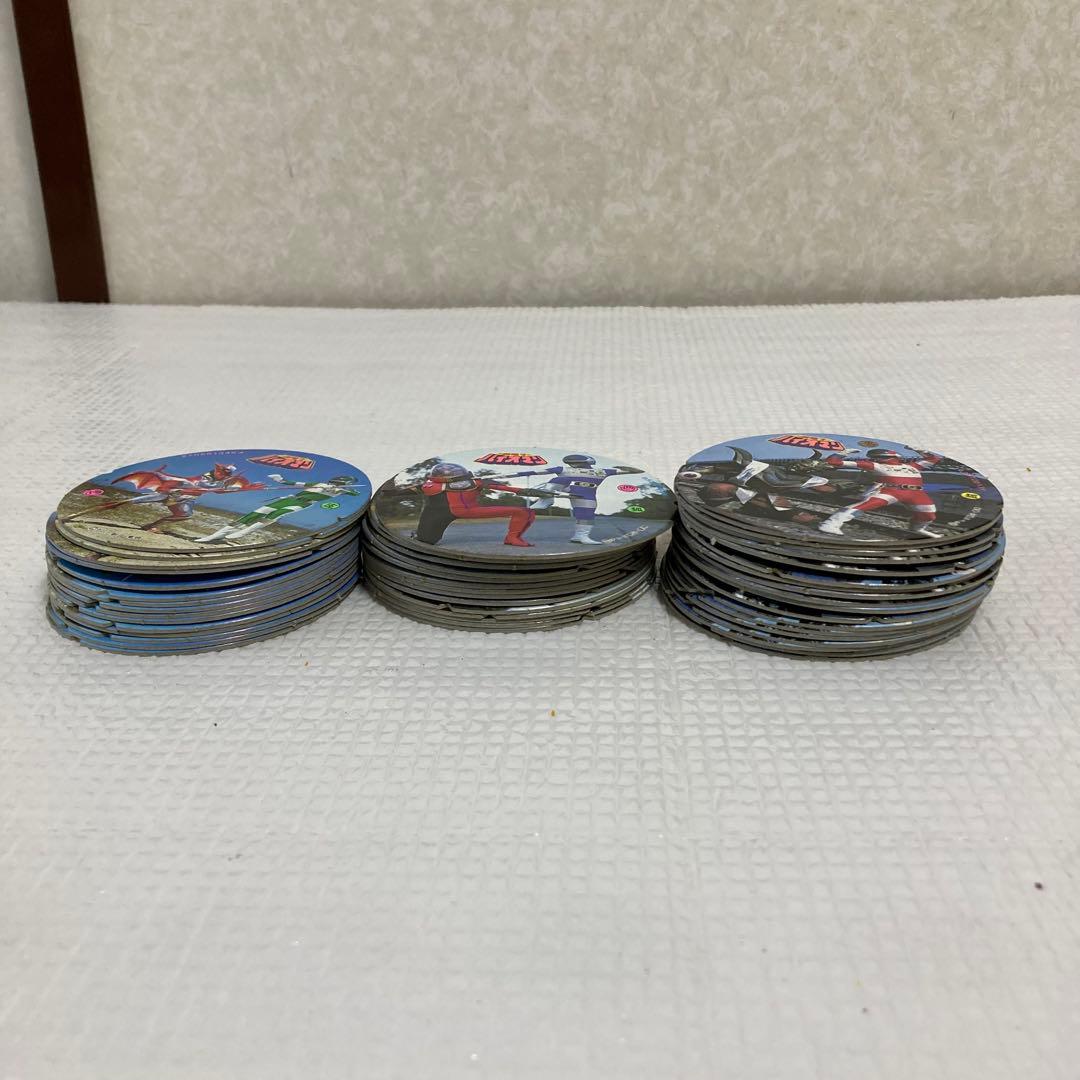 TS60 昭和レトロ 超電子バイオマン メンコ 3種 輪ゴム跡あり特撮ヒーロー