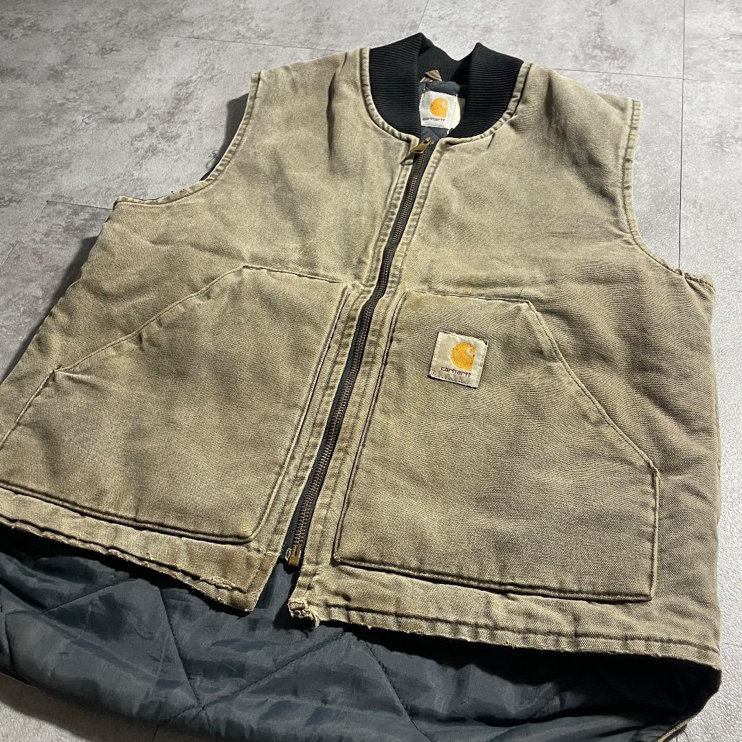 90s 星タグ USA製 ブラウン カーハート ベスト ダックM