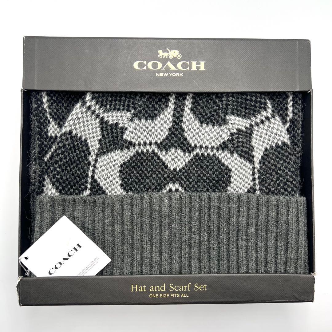 ◆新品 COACHコーチ ジャンボシグネチャー アルパカ混 マフラー◆