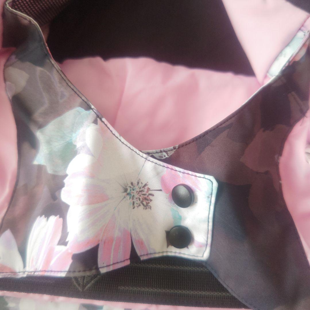 【美品】ROXY 花柄スキーウェア上下 手袋 セット 150cm