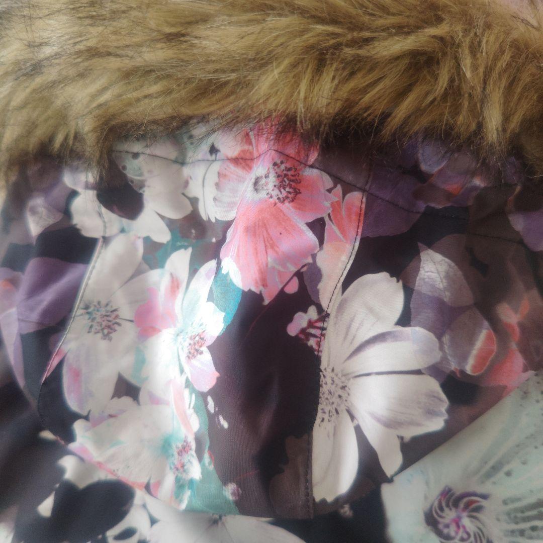 【美品】ROXY 花柄スキーウェア上下 手袋 セット 150cm