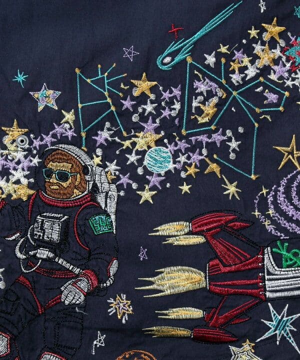 ★専用★goslowcaravan ナイロンパネル刺繍モッズコート ネイビー M