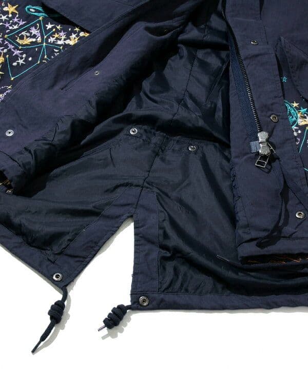 ★専用★goslowcaravan ナイロンパネル刺繍モッズコート ネイビー M