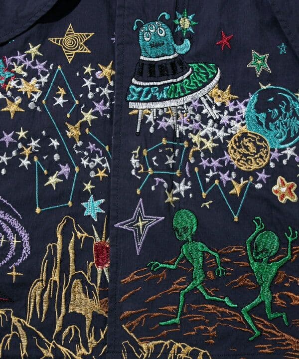 ★専用★goslowcaravan ナイロンパネル刺繍モッズコート ネイビー M