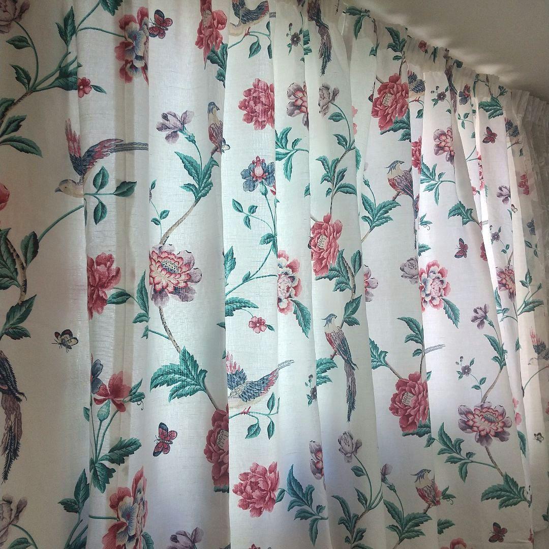 ローラアシュレイ エルベデンクリムゾン ハンドメイドカーテン ペンシルプリーツ ローラアシュレイ エルベデンクリムゾン ハンドメイドカーテン