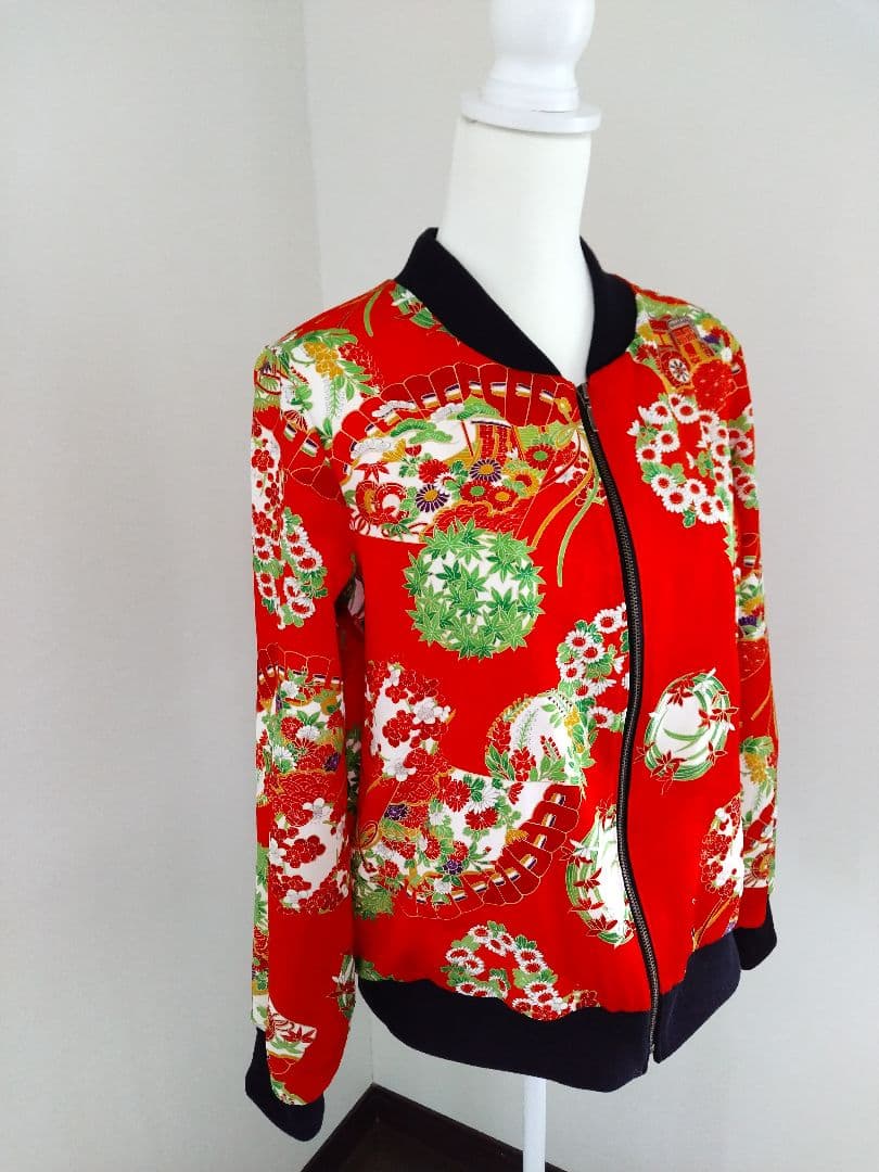 着物リメイク ブルゾン、スカジャン