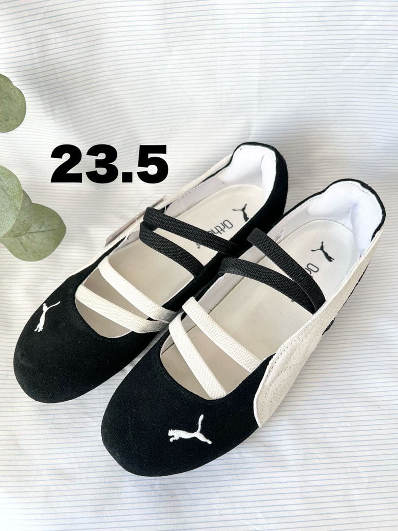 新品プーマ スピードキャット バレエシューズ ブラックホワイト23.5