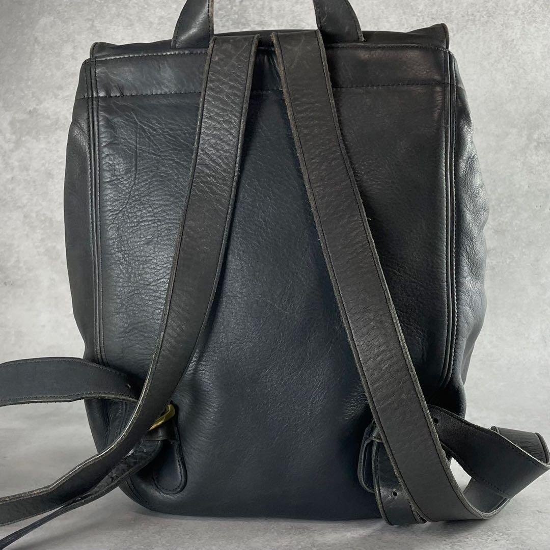 良品　オールドコーチ　リュック　グラブタンレザー　ヴィンテージ　ブラック　黒