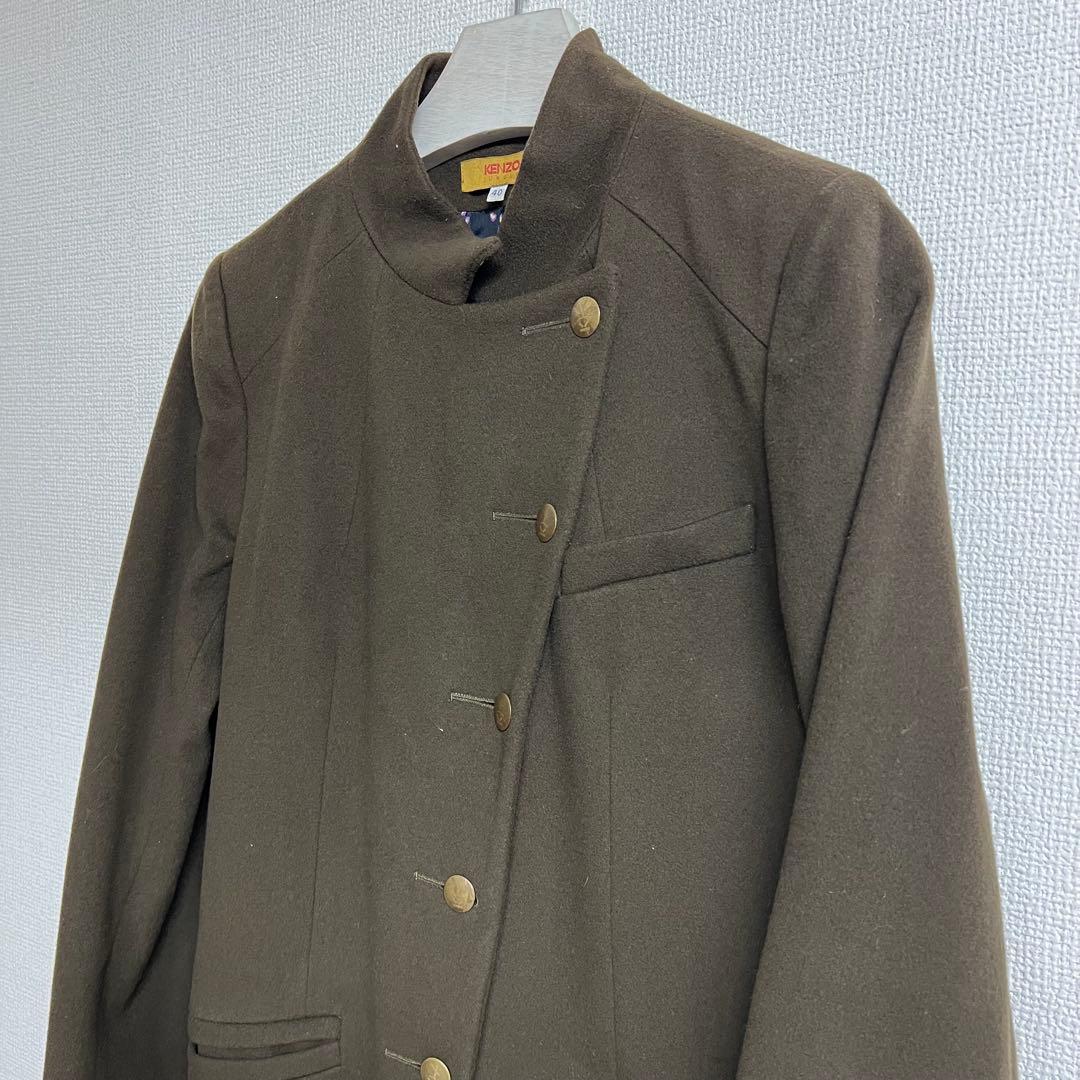 KENZO ウールカシミヤ　ロングコート　星柄総裏地