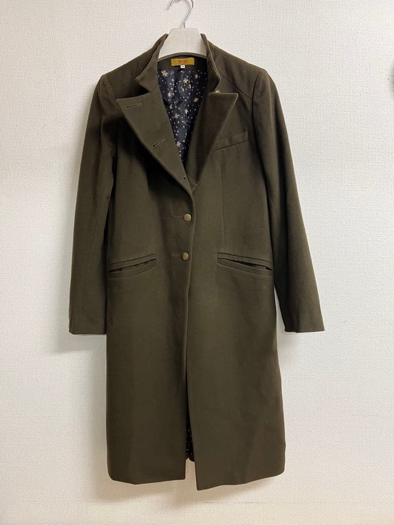 KENZO ウールカシミヤ　ロングコート　星柄総裏地