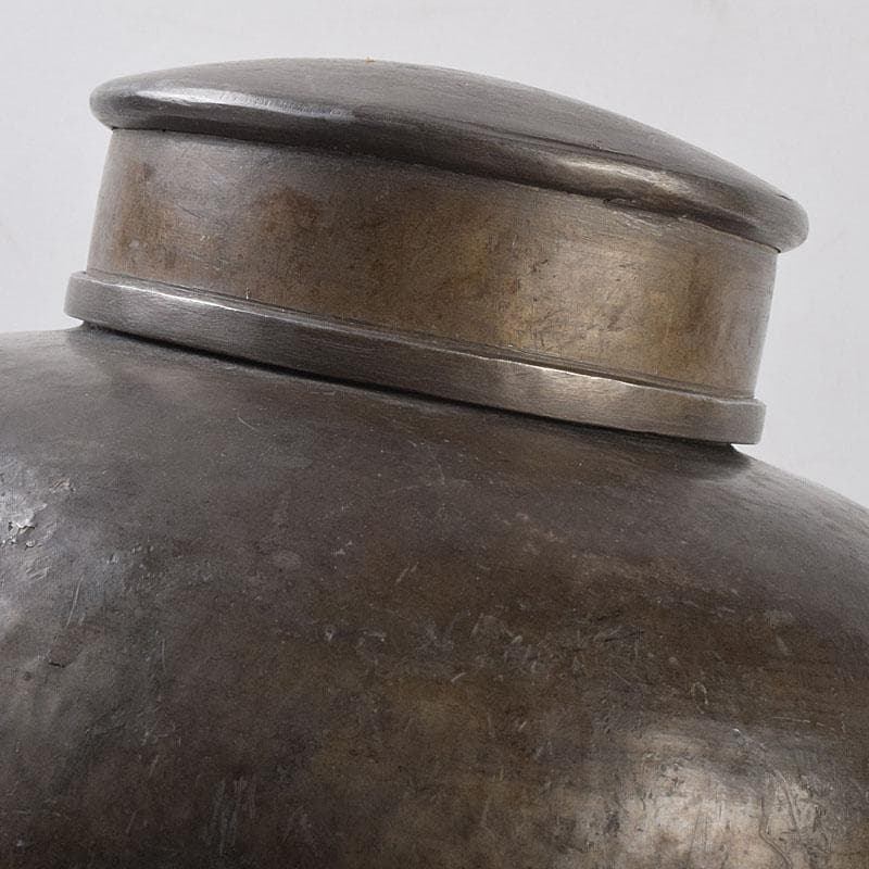 くろむ様専用 古錫 鮎銅銘 大茶壷 茶心壷 重さ約1711g M R8997H