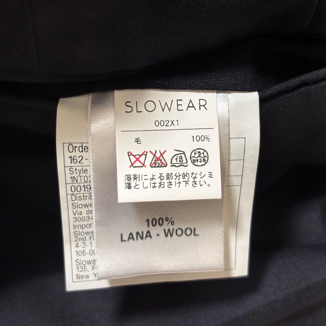 【美品】INCOTEX SLIM FITウールスラックス ネイビー 44