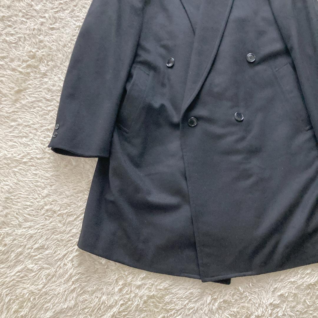 美品　ダンヒル　チェスター　ダブル　コート　XL相当　ブラック