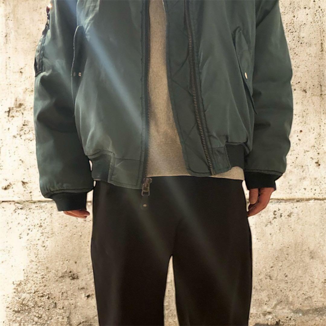 ユーロ古着　MA-1 FLYING TIGER ブルーグリーン　Lサイズ