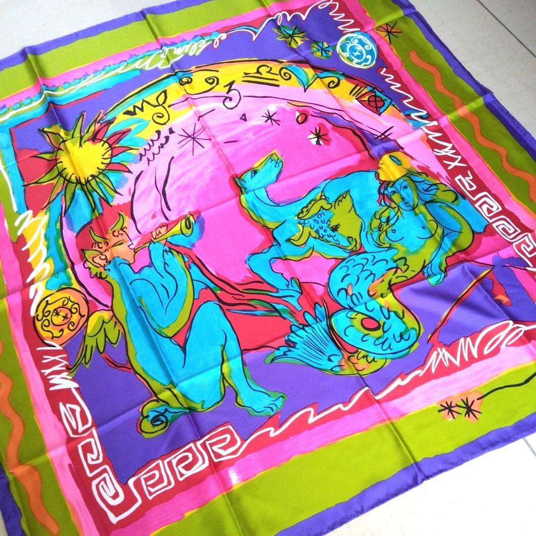 専用「未使用」CELINE セリーヌ　上品　マルチカラー　大判スカーフ