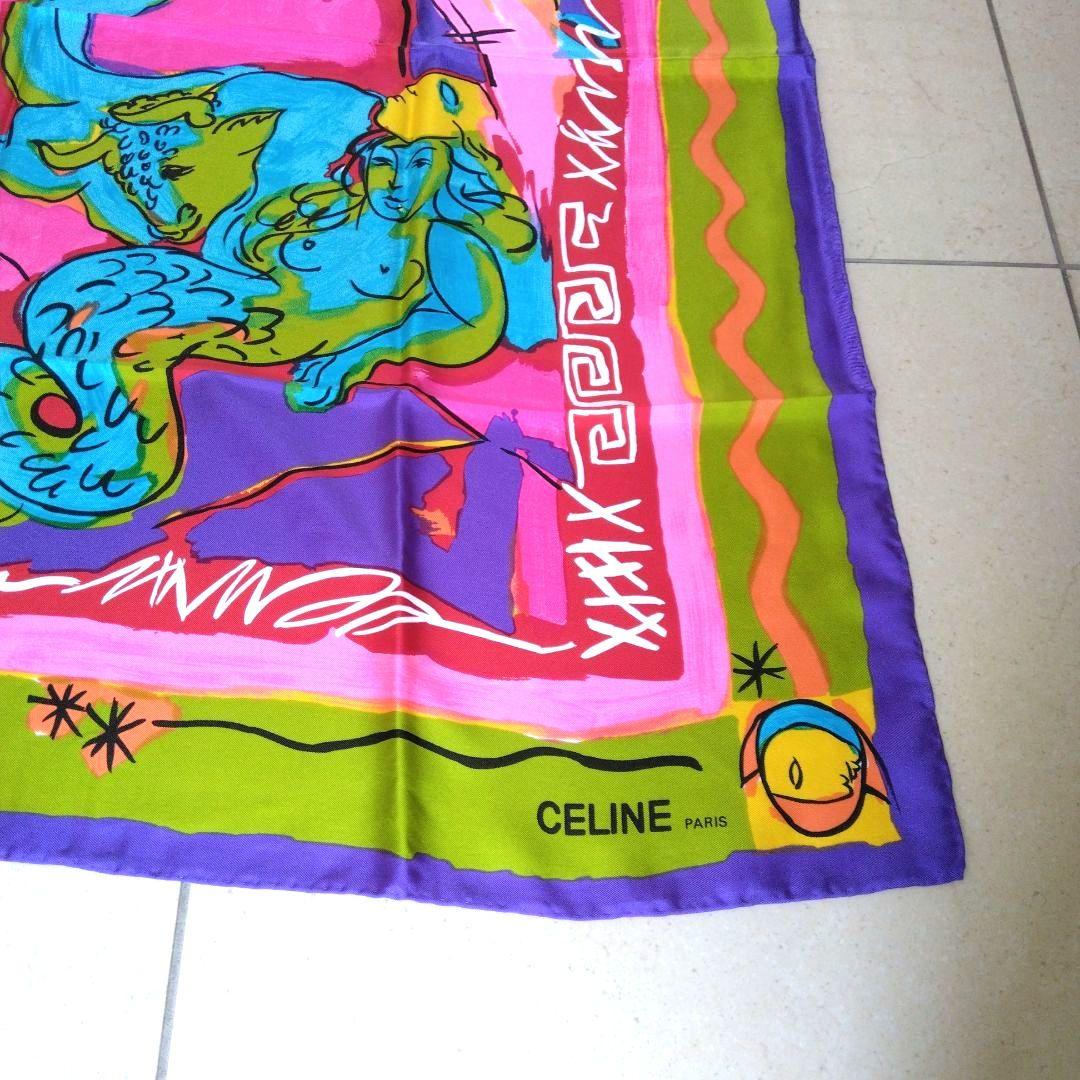 専用「未使用」CELINE セリーヌ　上品　マルチカラー　大判スカーフ