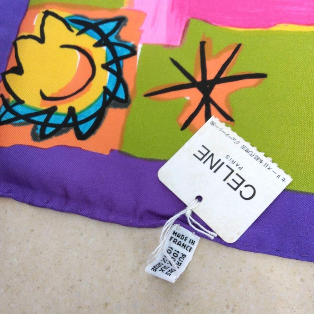 専用「未使用」CELINE セリーヌ　上品　マルチカラー　大判スカーフ