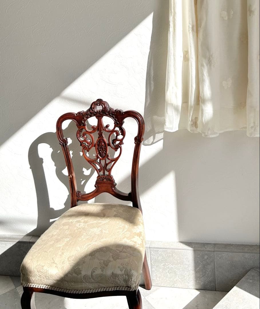 英国アンティーク木製チッペンデールダイニングチェア/サロンイス/レトロ