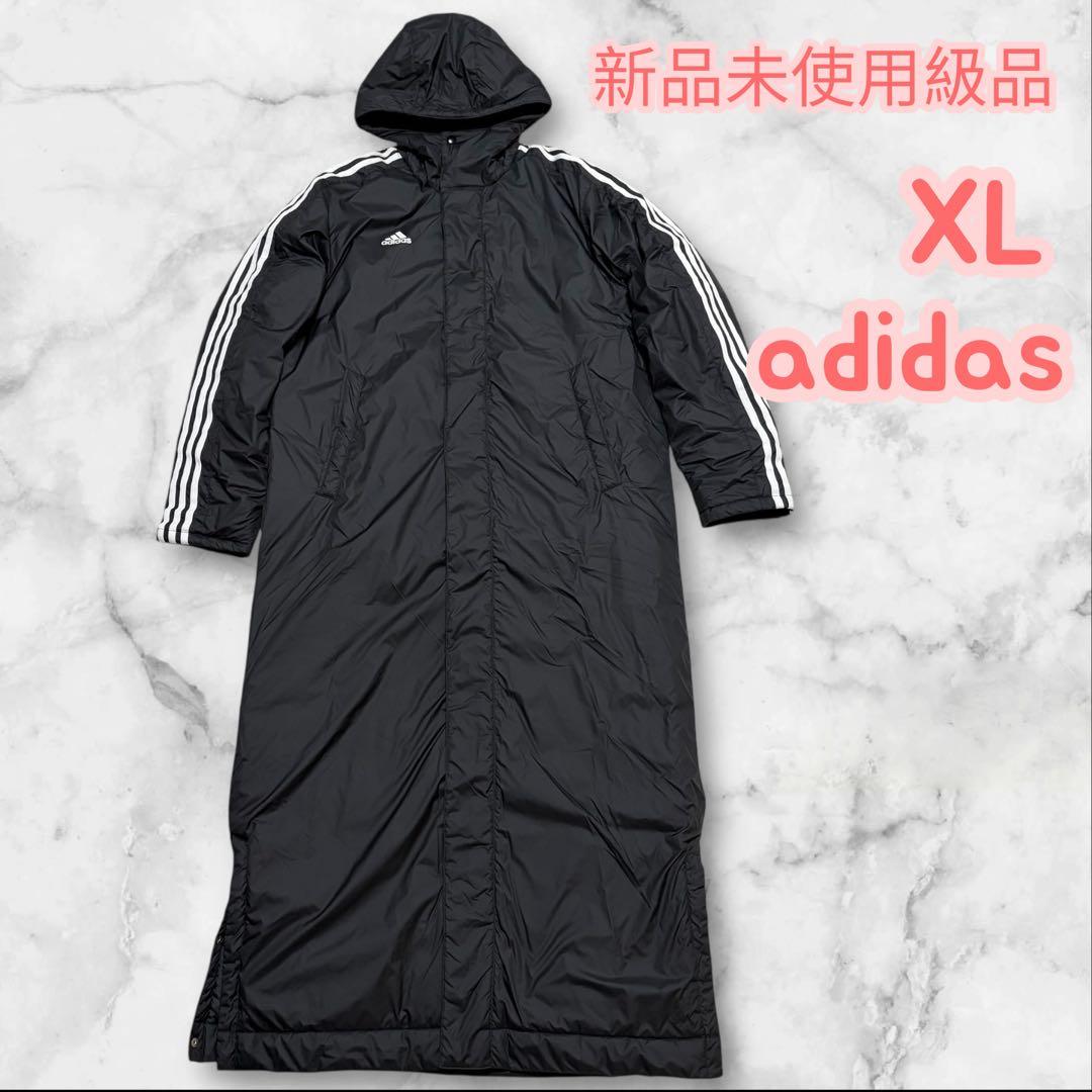 極美品　adidas アディダス　 XL 黒 ベンチコート　ロングダウンコート