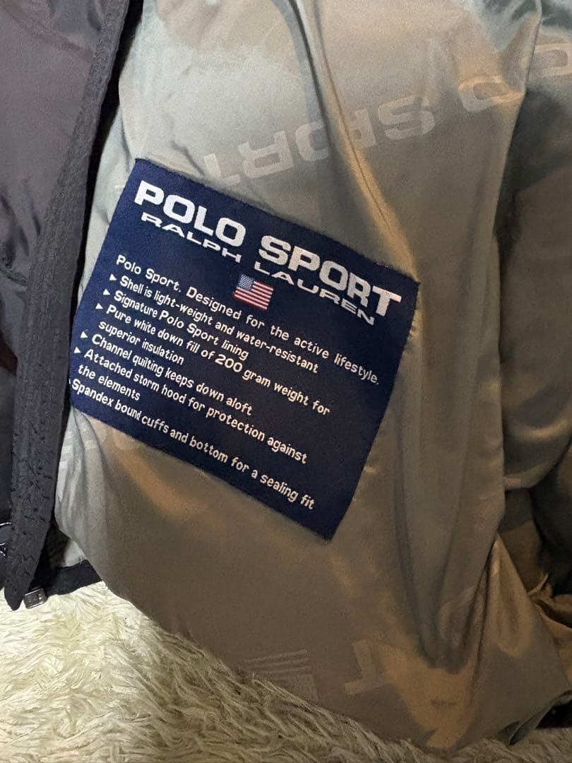 90s POLO SPORT ポロスポーツ y2k ダウン 黒　ブラック　肉厚