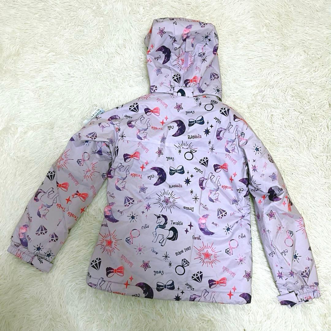 新品タグ付き ONYONE ジュニア スノーウェア上下 150 可愛い総柄と水色