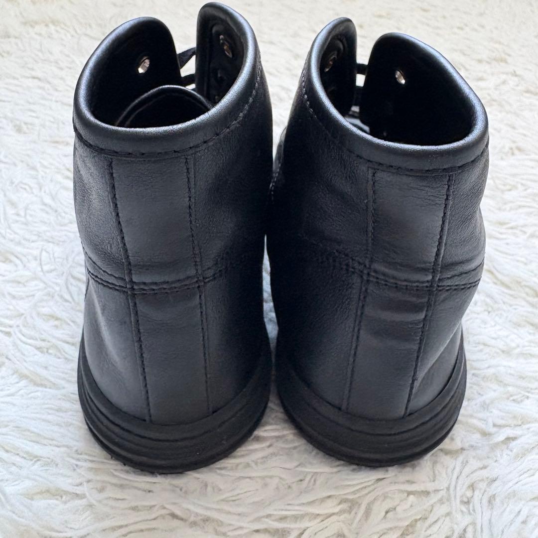 美品　GUCCI 423299 ロゴプレート23cm ハイカットスニーカー 黒